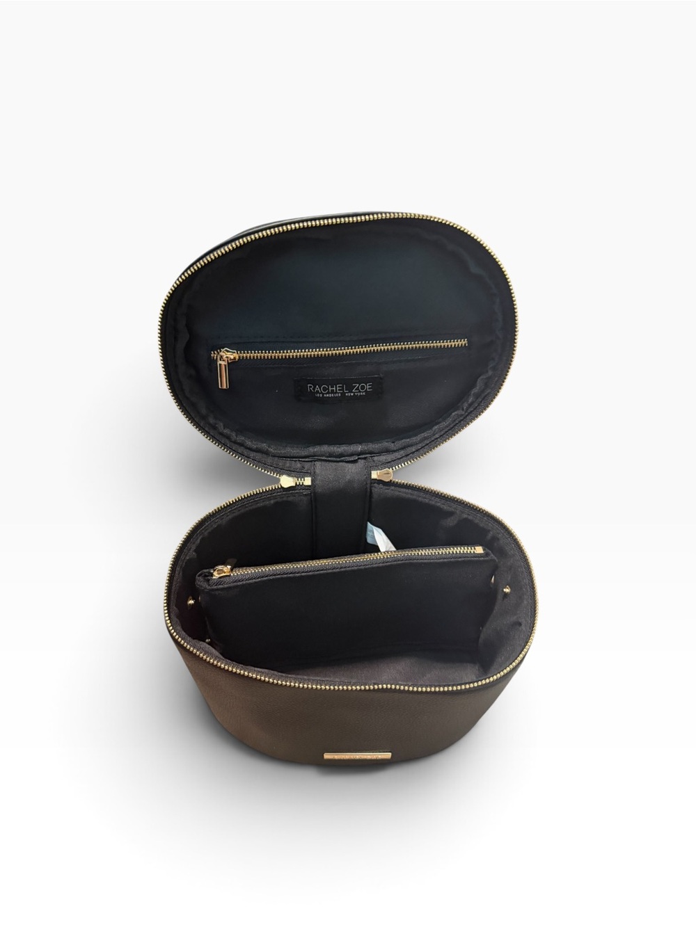 Rachel Zoe Black Pebbled Leather Vanity Bucket Crossbody Bag - Picture 4 of 6